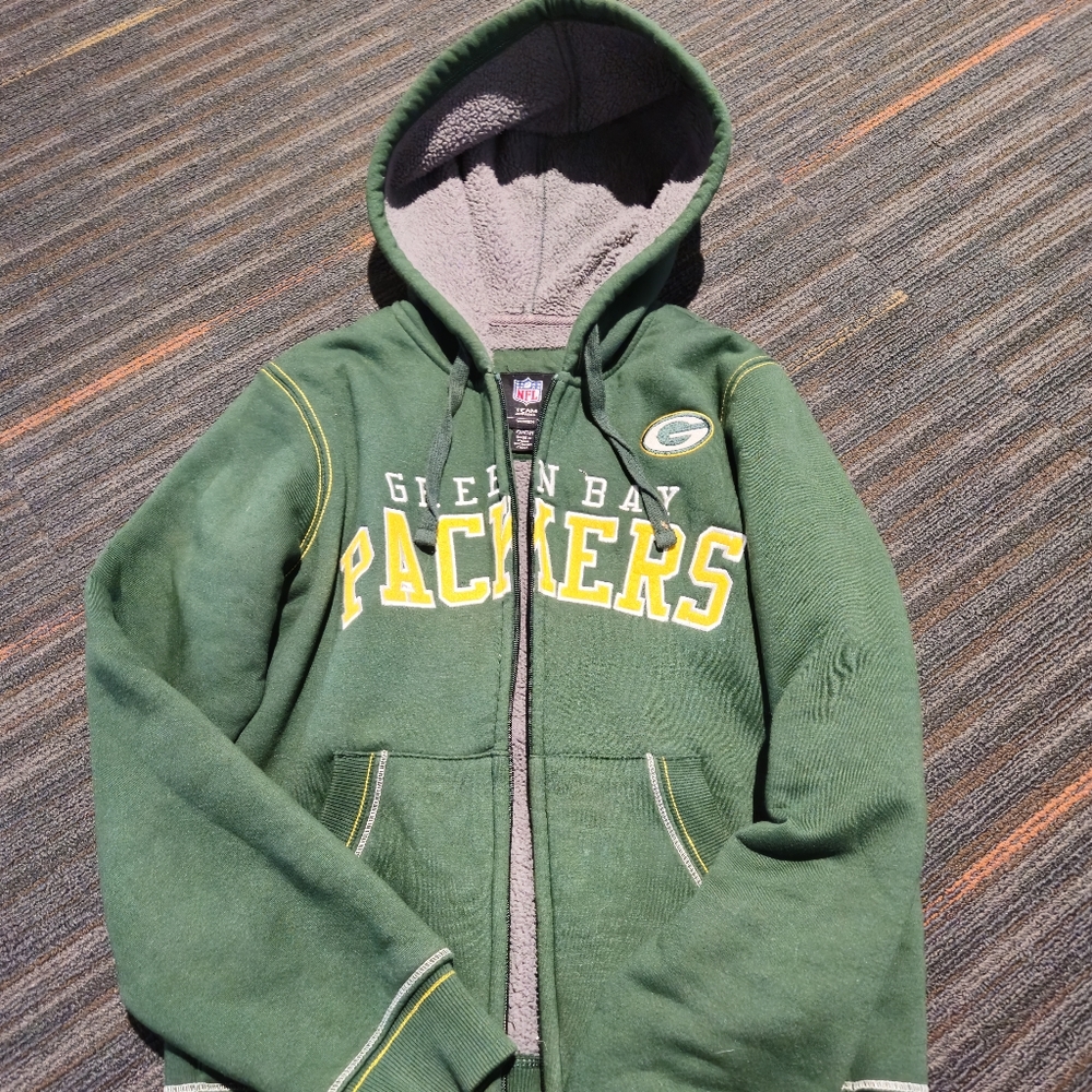 Greenbay Packers Womans Small Official NFL Team Apparel Green Yellow Hoodie